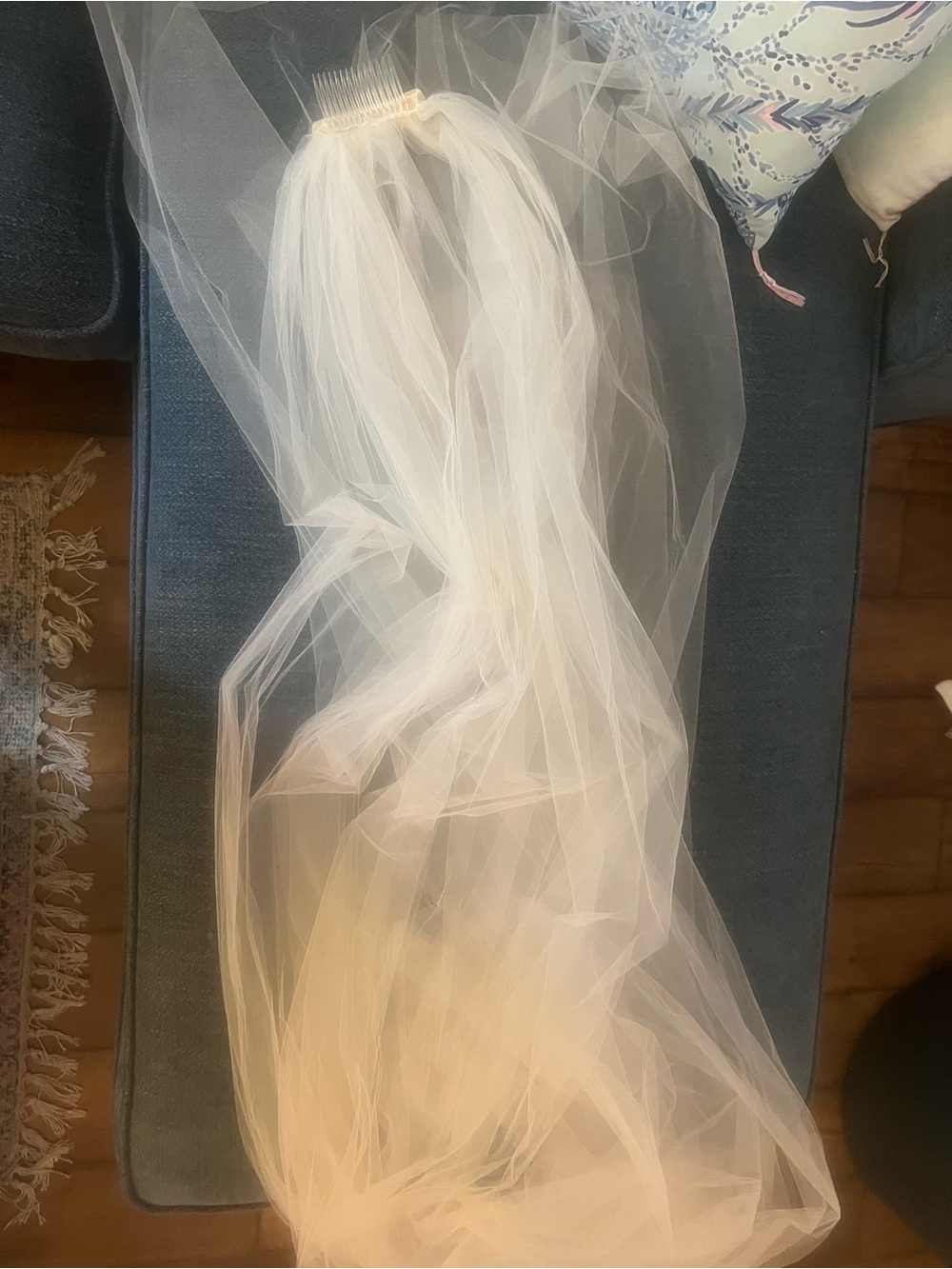 Bridal Cathedral Double Veil with Comb - ivory